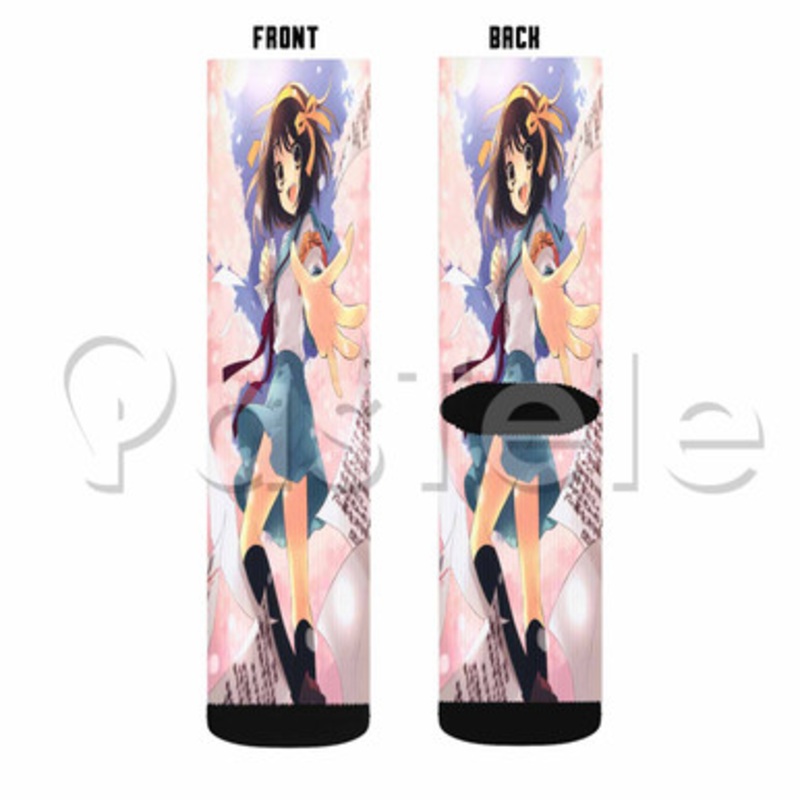 Suzumiya Haruhi Custom Sublimation Printed Socks Polyester Acrylic Nylon Spandex
