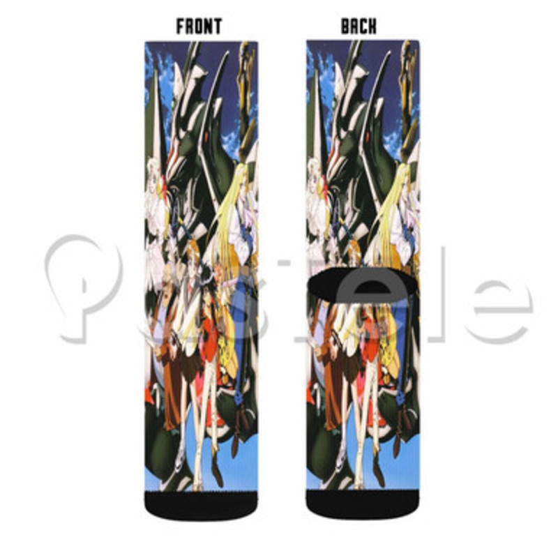 The Vision of Escaflowne Custom Sublimation Printed Socks Polyester Acrylic Nylon Spandex
