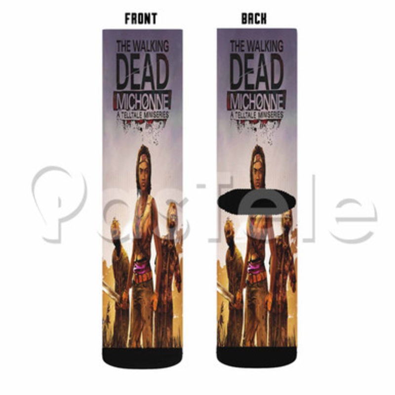 The Walking Dead Michonne Custom Sublimation Printed Socks Polyester Acrylic Nylon Spandex