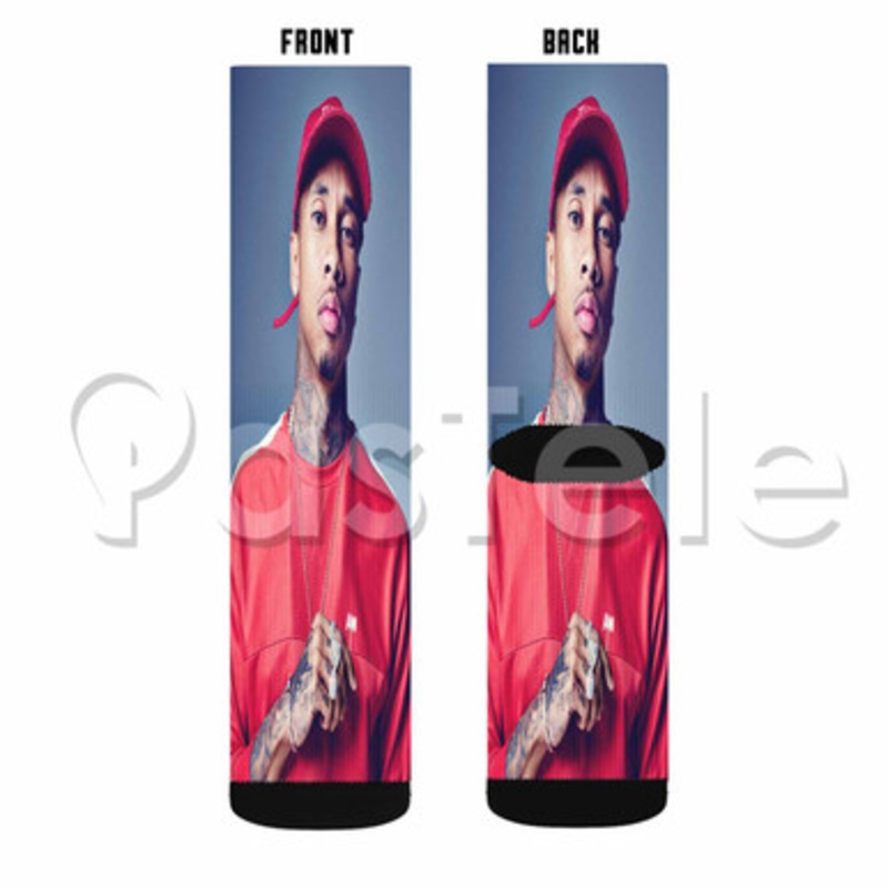 Tyga Custom Sublimation Printed Socks Polyester Acrylic Nylon Spandex