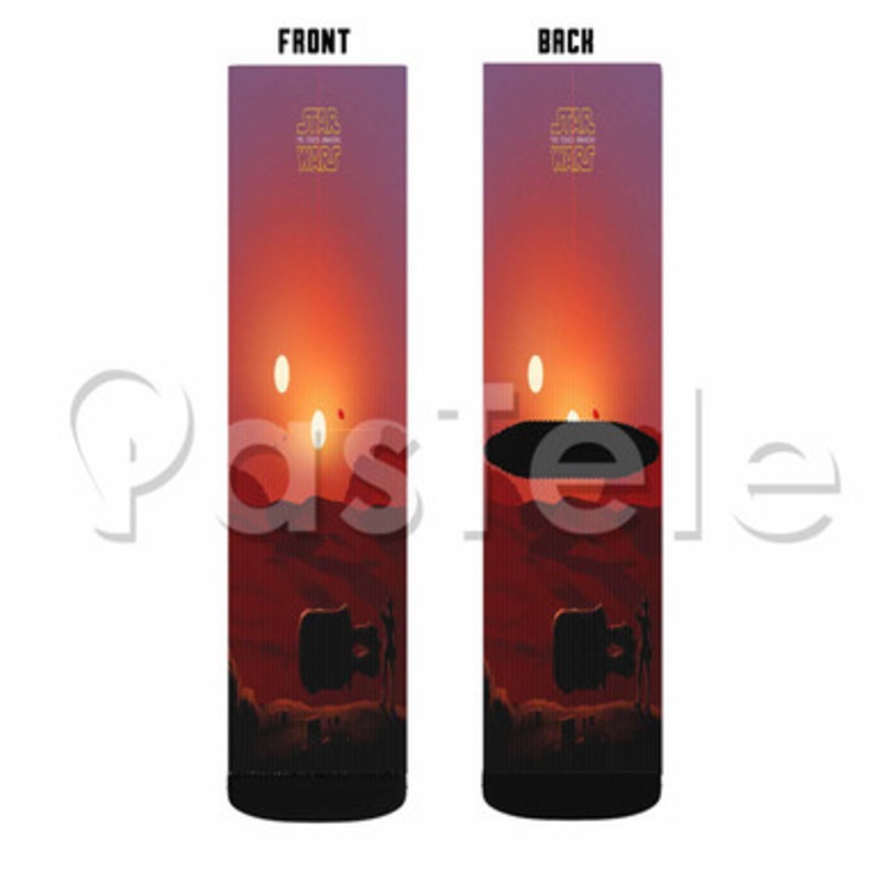 Visit Tatooine Star Wars Custom Sublimation Printed Socks Polyester Acrylic Nylon Spandex