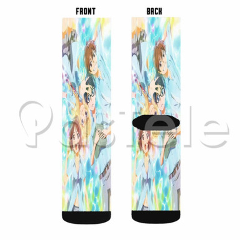 Your Lie in April Custom Sublimation Printed Socks Polyester Acrylic Nylon Spandex