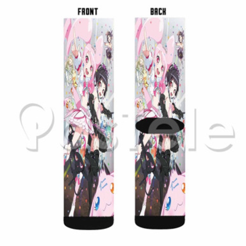 6 HP Anime Custom Sublimation Printed Socks Polyester Acrylic Nylon Spandex
