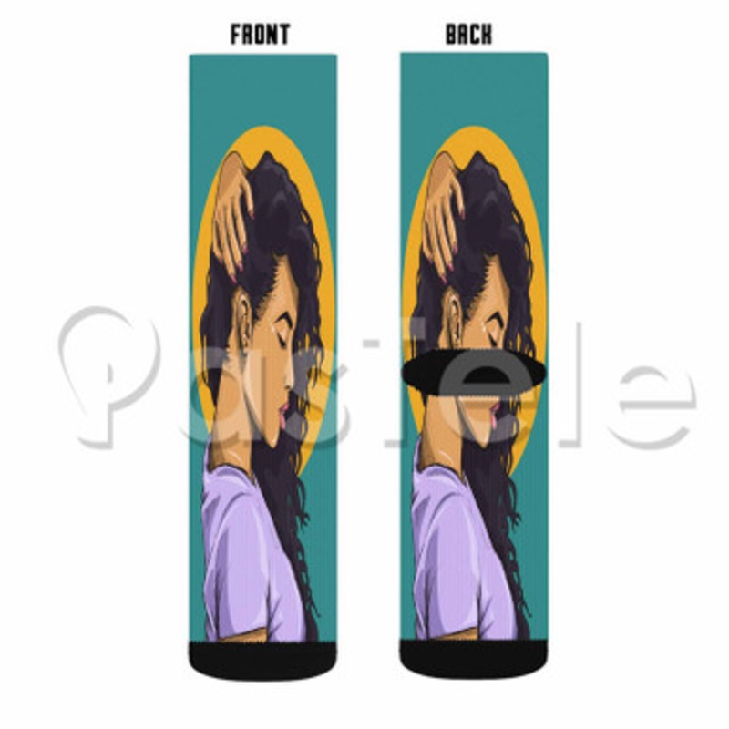 African American Girl Custom Sublimation Printed Socks Polyester Acrylic Nylon Spandex