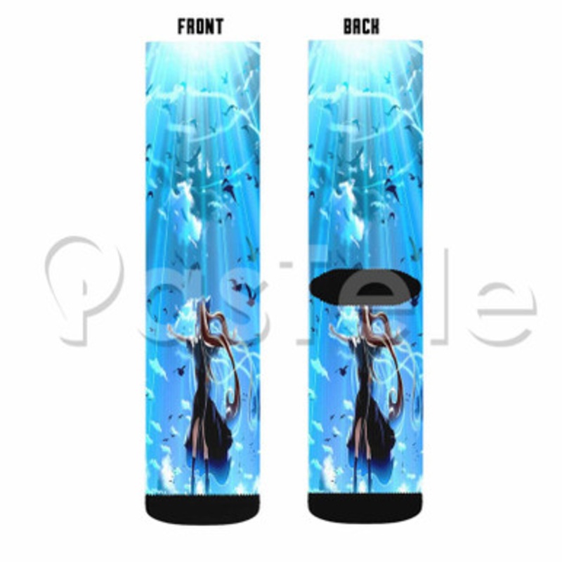 Air Anime Custom Sublimation Printed Socks Polyester Acrylic Nylon Spandex