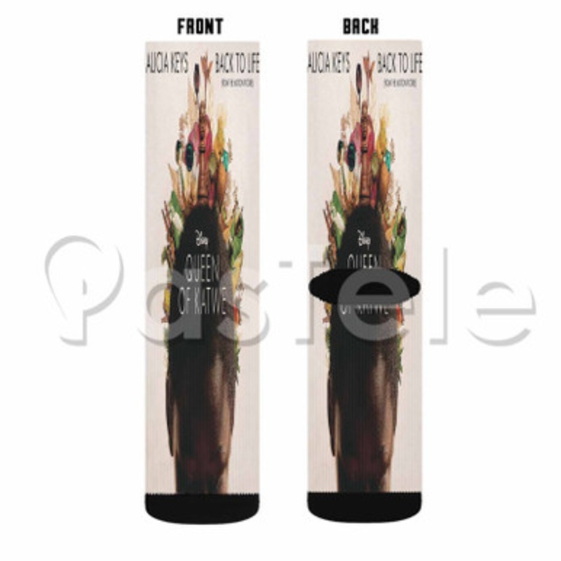 Alicia Keys Back to Life Custom Sublimation Printed Socks Polyester Acrylic Nylon Spandex
