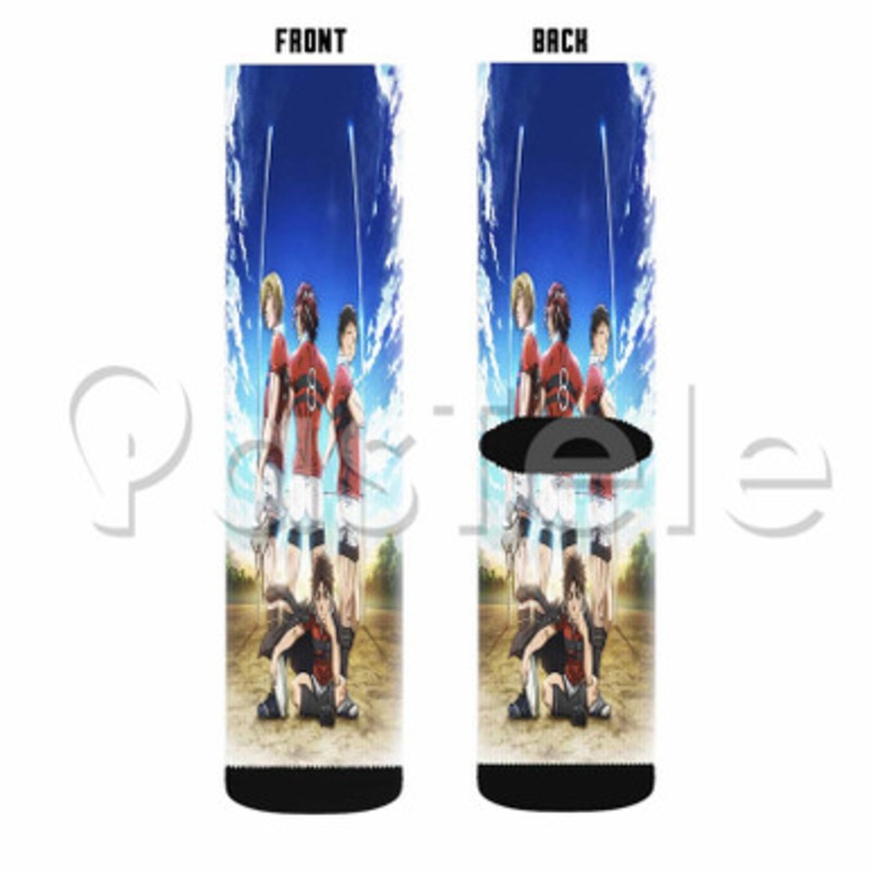 All Out Anime Custom Sublimation Printed Socks Polyester Acrylic Nylon Spandex