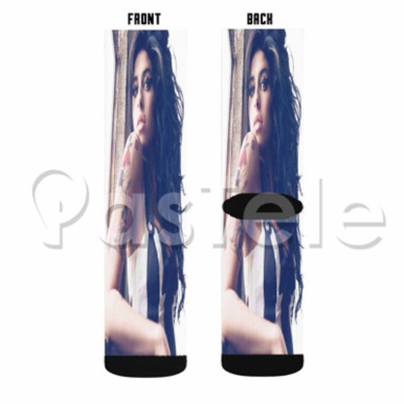 Amy Winehouse Custom Sublimation Printed Socks Polyester Acrylic Nylon Spandex