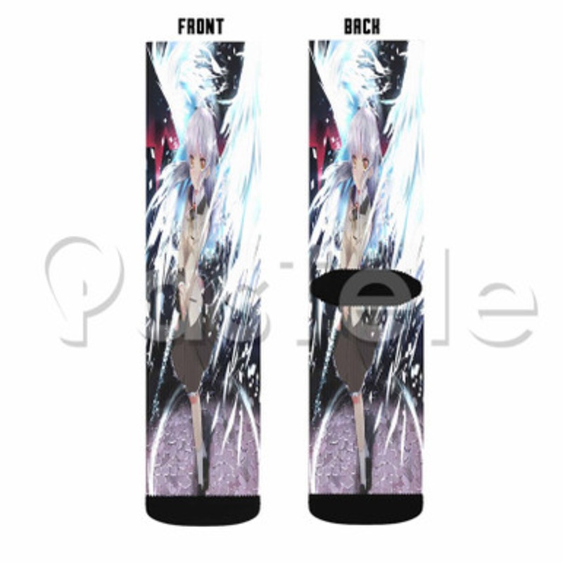 Angel Beats Custom Sublimation Printed Socks Polyester Acrylic Nylon Spandex