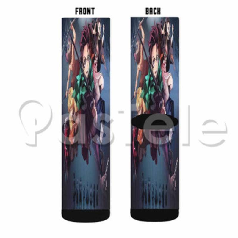 Anime Demon Slayer Custom Sublimation Printed Socks Polyester Acrylic Nylon Spandex