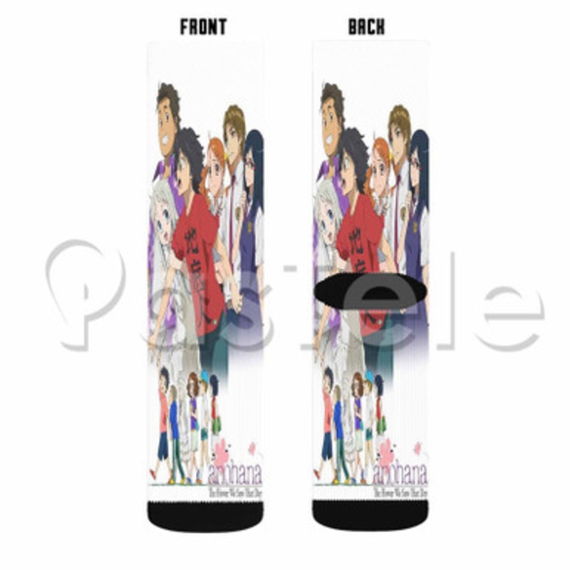 Anohana The Flower We Saw That Day Custom Sublimation Printed Socks Polyester Acrylic Nylon Spandex