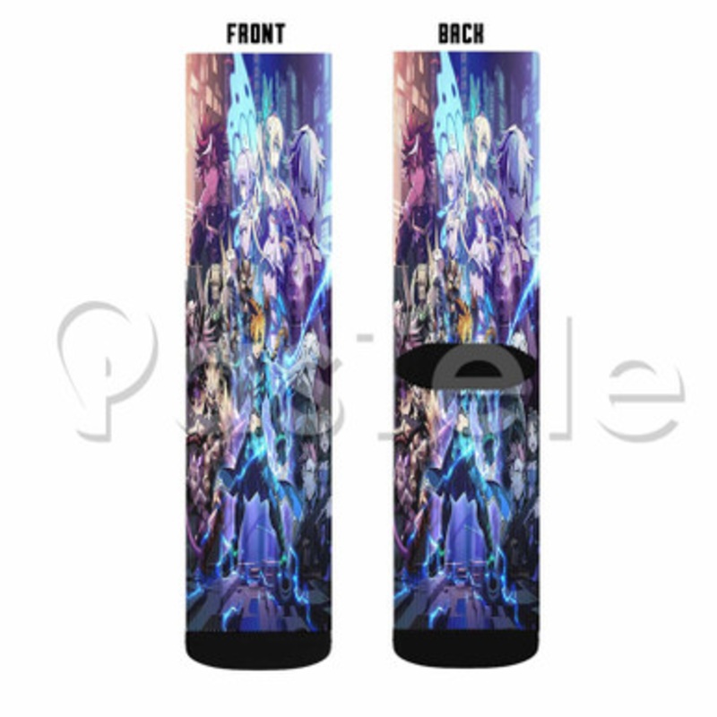 Armed Blue Gunvolt Custom Sublimation Printed Socks Polyester Acrylic Nylon Spandex