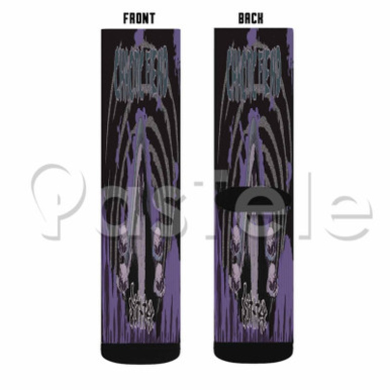 At The Drive In Governed Custom Sublimation Printed Socks Polyester Acrylic Nylon Spandex