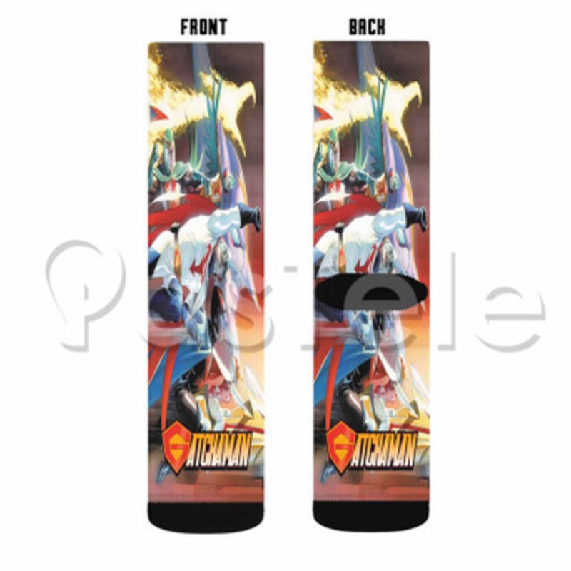 Battle of the Planets Phoenix Ninjas Custom Sublimation Printed Socks Polyester Acrylic Nylon Spande
