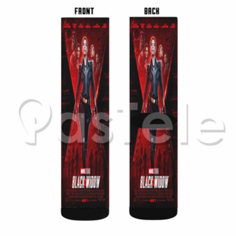 Black Widow Custom Sublimation Printed Socks Polyester Acrylic Nylon Spandex