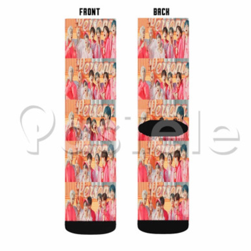 BTS Boy With Luv Custom Sublimation Printed Socks Polyester Acrylic Nylon Spandex