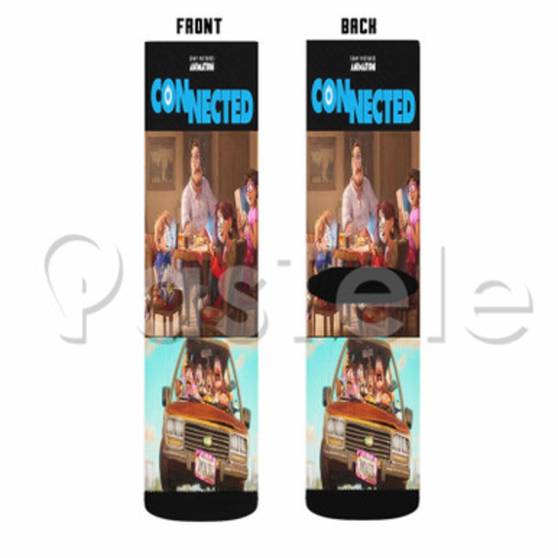 Connected Custom Sublimation Printed Socks Polyester Acrylic Nylon Spandex