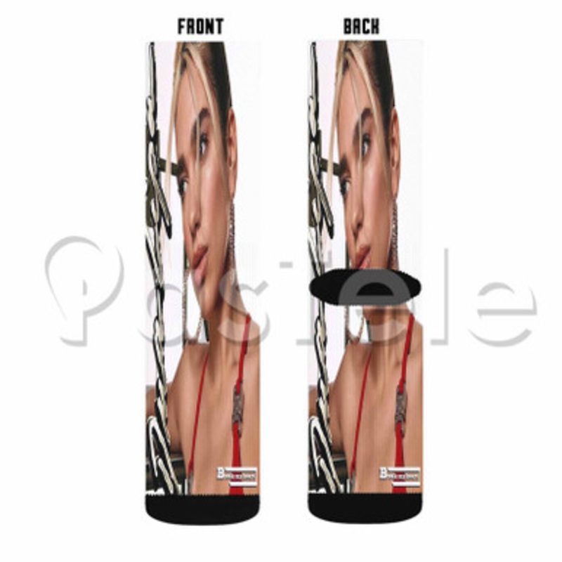 Dua Lipa Break My Heart Custom Sublimation Printed Socks Polyester Acrylic Nylon Spandex