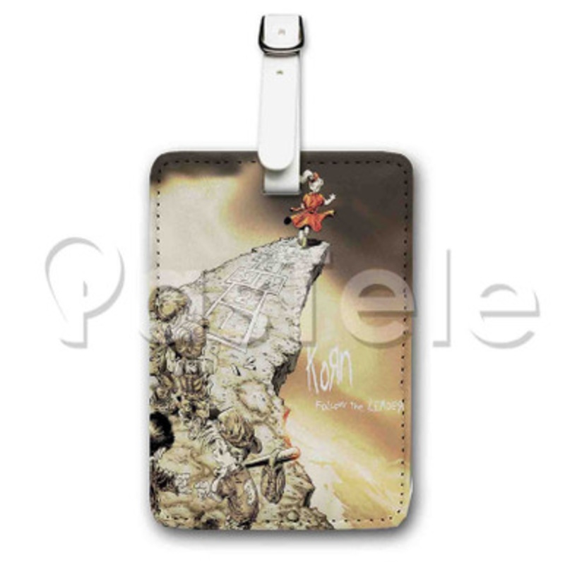 Korn Follow The Leader Custom Personalized Luggage Tags PU Leather Travel Baggage Name ID Labels