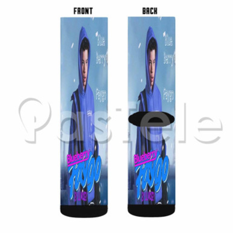Lil Mosey Blueberry Faygo Custom Sublimation Printed Socks Polyester Acrylic Nylon Spandex