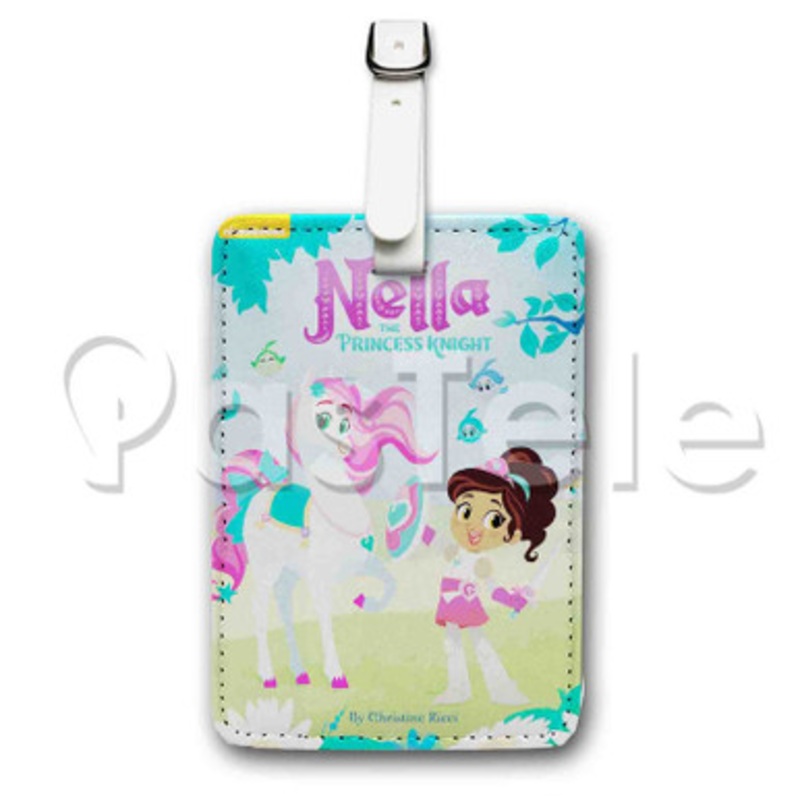 Nella the Princess Knight Custom Personalized Luggage Tags PU Leather Travel Baggage Name ID Labels