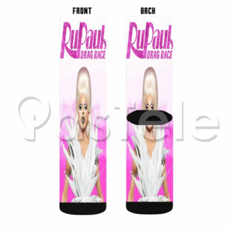 Ru Paul s Drag Race Custom Sublimation Printed Socks Polyester Acrylic Nylon Spandex