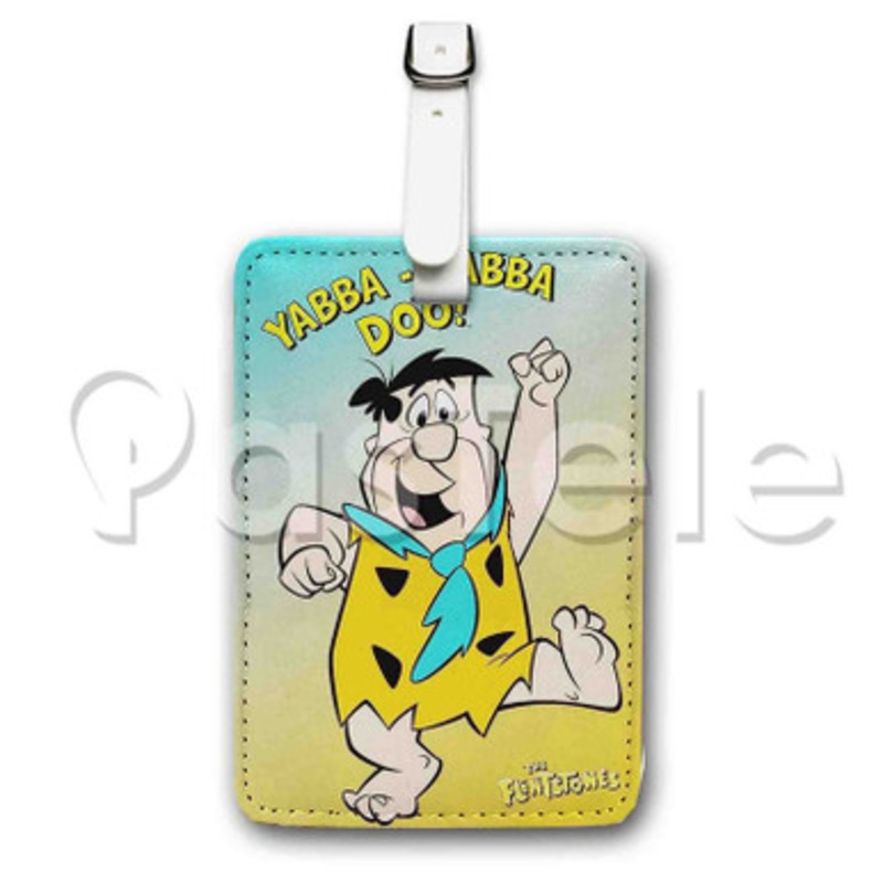 The Flintstones Yabba Dabba Doo Custom Personalized Luggage Tags PU Leather Travel Baggage Name ID Labels