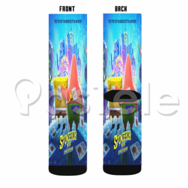 The Spongebob Movie Sponge on the Run Custom Sublimation Printed Socks Polyester Acrylic Nylon Spand