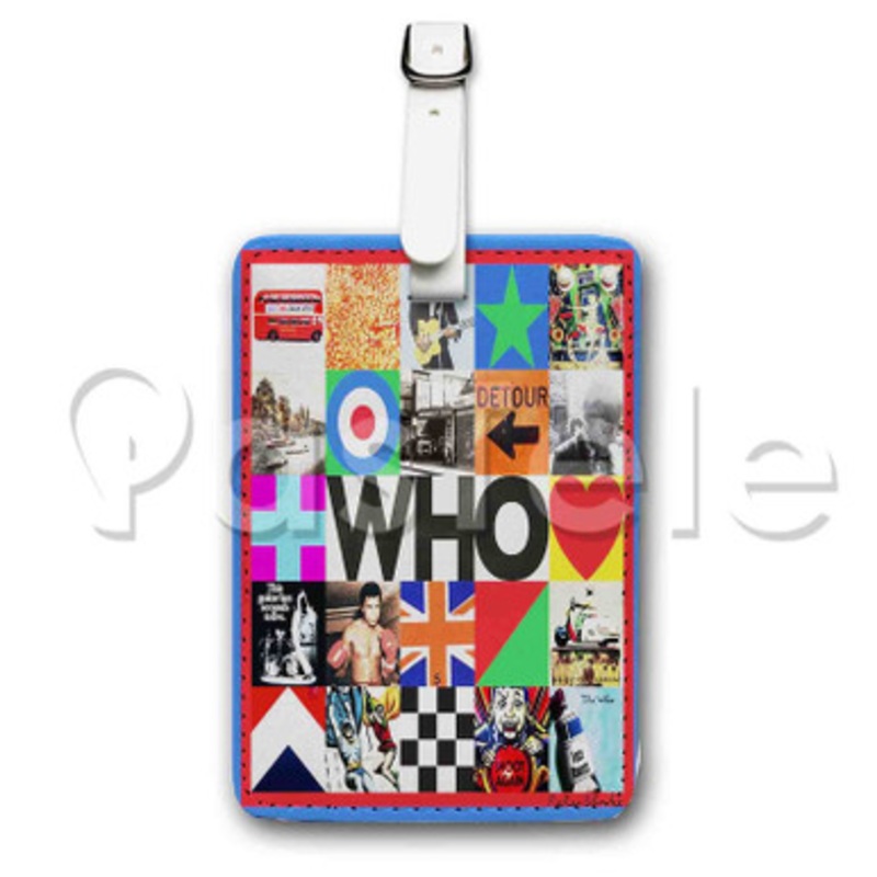 The Who WHO Custom Personalized Luggage Tags PU Leather Travel Baggage Name ID Labels