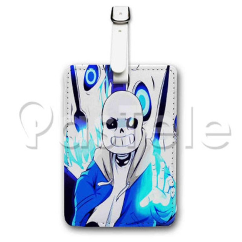 Undertale Sans Custom Personalized Luggage Tags PU Leather Travel Baggage Name ID Labels