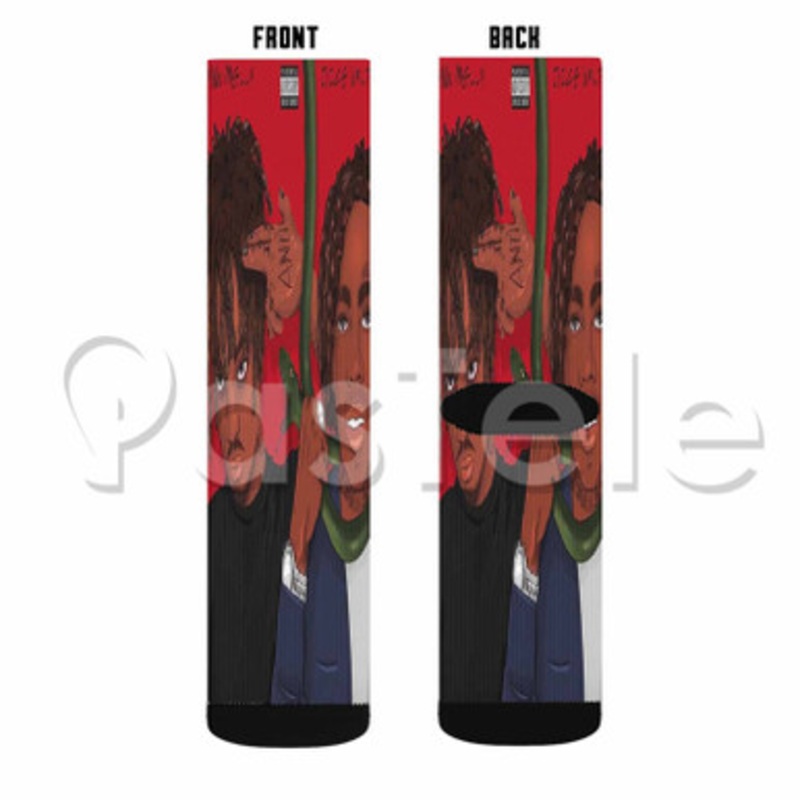 YNW Melly ft Juice WRLD Suicidal Custom Sublimation Printed Socks Polyester Acrylic Nylon Spandex