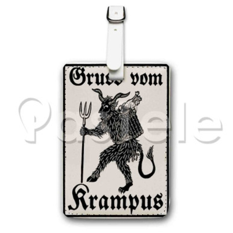 Krampus Custom Personalized Luggage Tags PU Leather Travel Baggage Name ID Labels