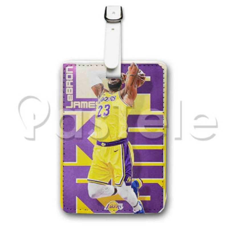 Lebron James Los Angeles Lakers NBA Custom Personalized Luggage Tags PU Leather Travel Baggage Name ID Labels