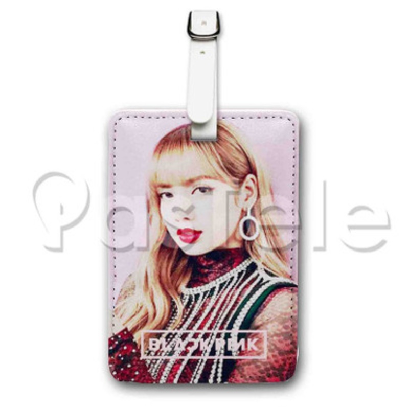 Lisa Black Pink Custom Personalized Luggage Tags PU Leather Travel Baggage Name ID Labels