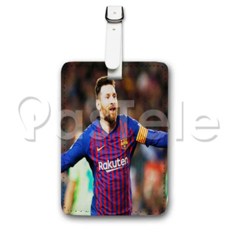 messi Custom Personalized Luggage Tags PU Leather Travel Baggage Name ID Labels