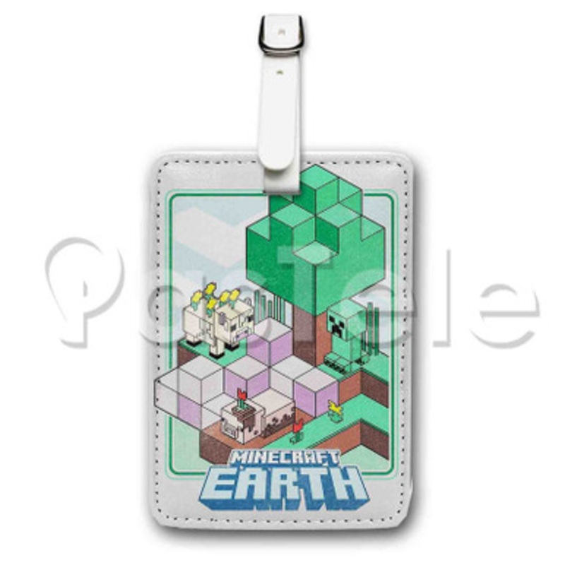 Minecraft Earth Custom Personalized Luggage Tags PU Leather Travel Baggage Name ID Labels