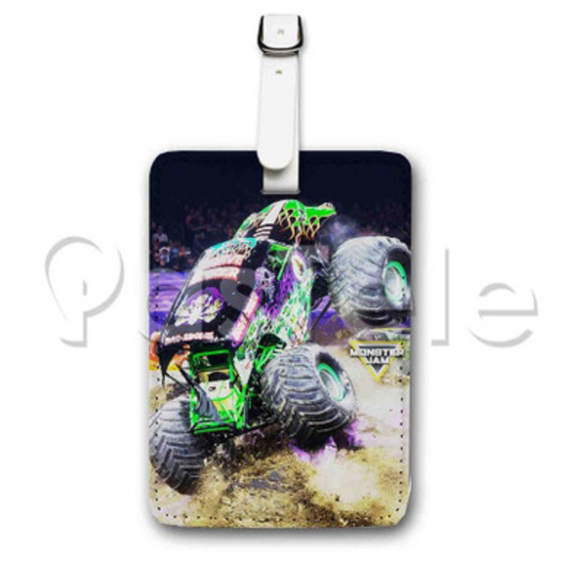 Monster Jam Grave Digger 2 Custom Personalized Luggage Tags PU Leather Travel Baggage Name ID Labels