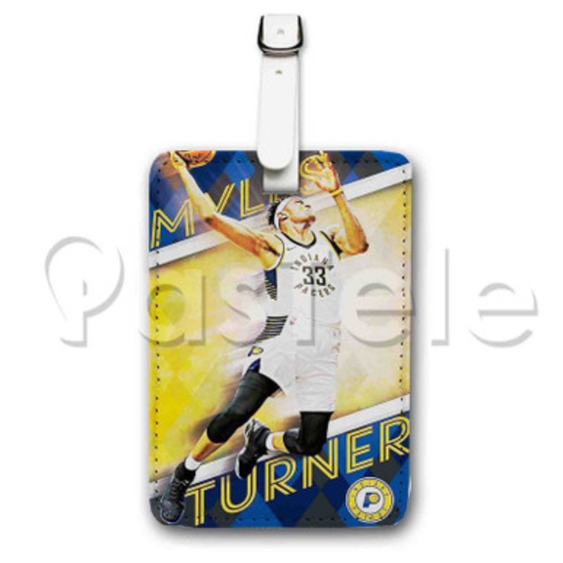 Myles Turner Indiana Pacers NBA Custom Personalized Luggage Tags PU Leather Travel Baggage Name ID Labels