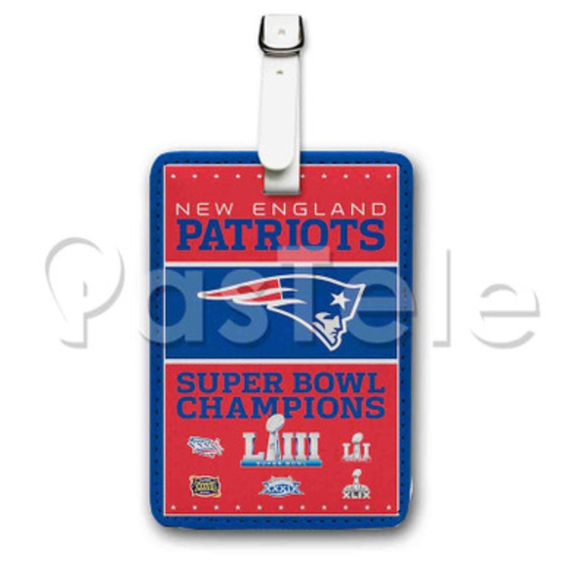 NFL New England Patriots Champions Custom Personalized Luggage Tags PU Leather Travel Baggage Name ID Labels