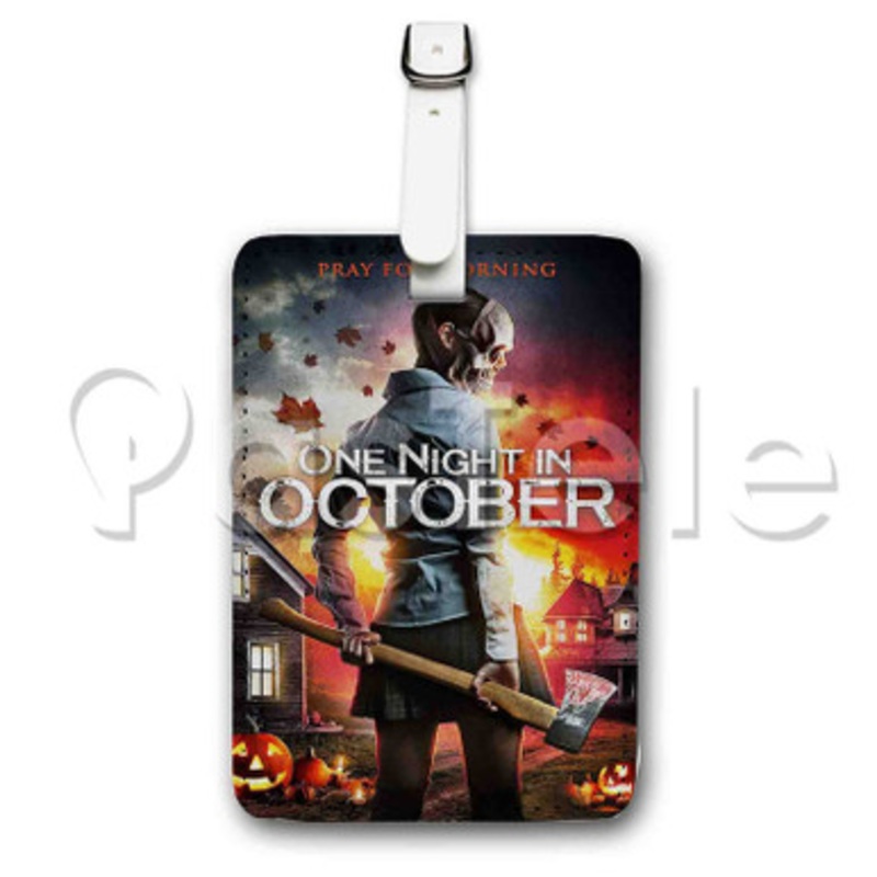 One Night in October Custom Personalized Luggage Tags PU Leather Travel Baggage Name ID Labels