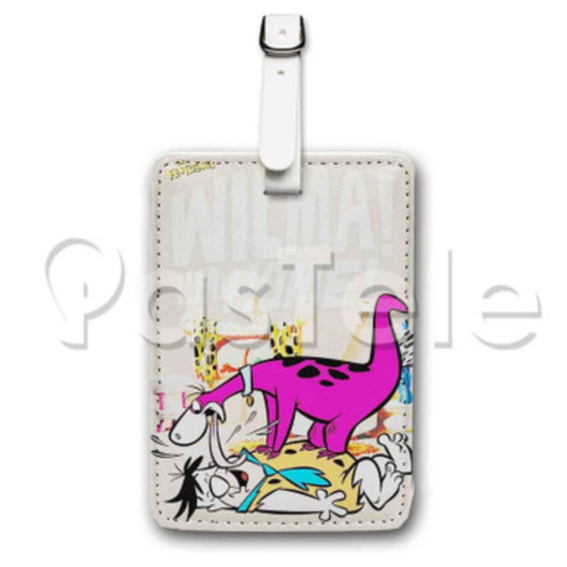 The Flintstones Home Custom Personalized Luggage Tags PU Leather Travel Baggage Name ID Labels