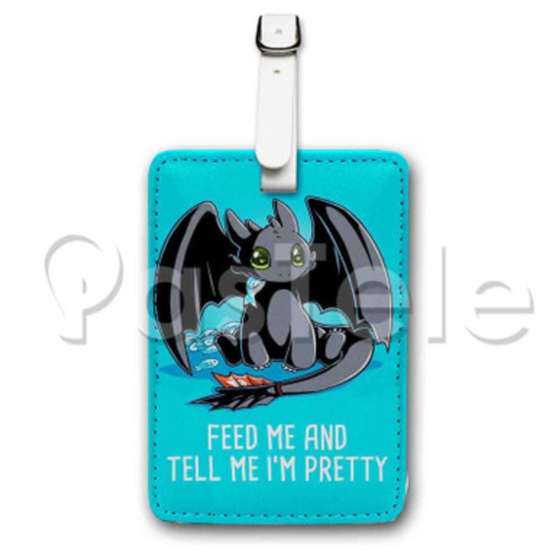 Toothless Custom Personalized Luggage Tags PU Leather Travel Baggage Name ID Labels
