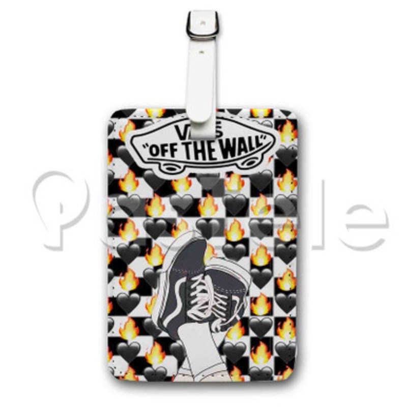 Vans Checkerboard Custom Personalized Luggage Tags PU Leather Travel Baggage Name ID Labels