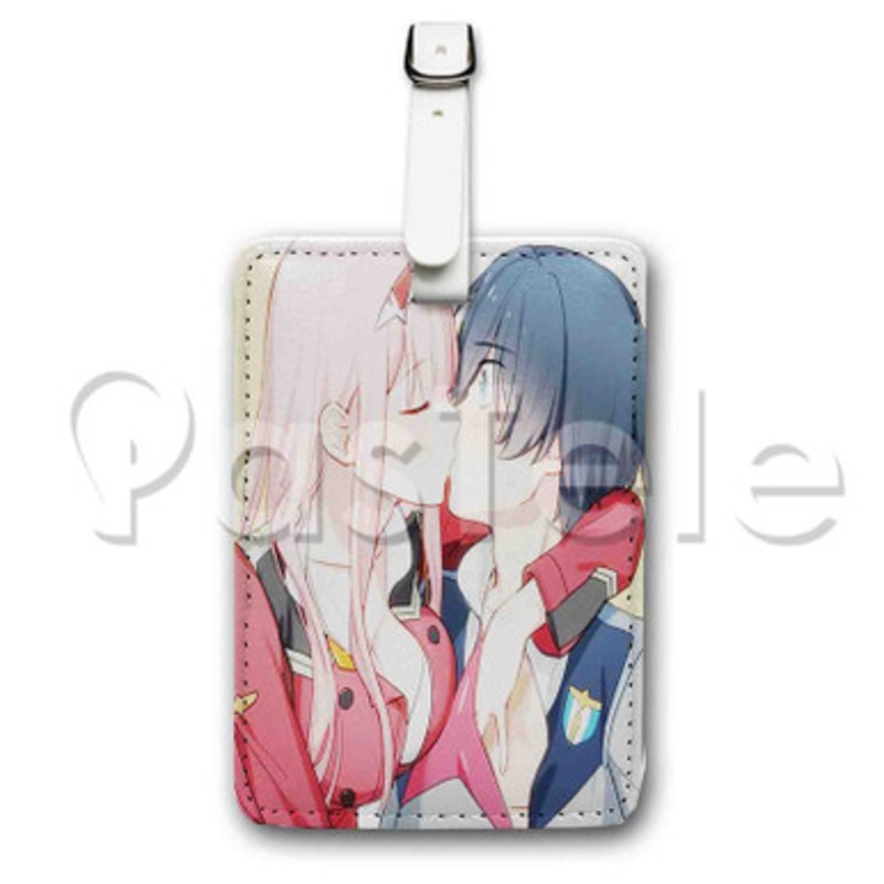 Zero Two and Hiro Kiss Custom Personalized Luggage Tags PU Leather Travel Baggage Name ID Labels
