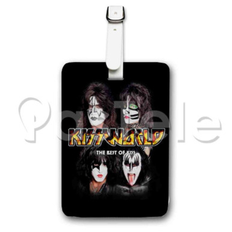 Kiss Kissworld Custom Personalized Luggage Tags PU Leather Travel Baggage Name ID Labels