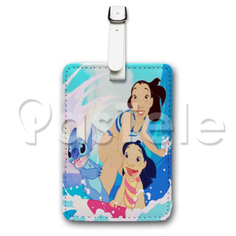 lilo and stitch Custom Personalized Luggage Tags PU Leather Travel Baggage Name ID Labels