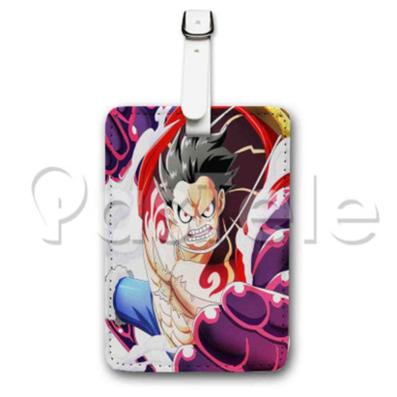 Luffy One Piece Custom Personalized Luggage Tags PU Leather Travel Baggage Name ID Labels