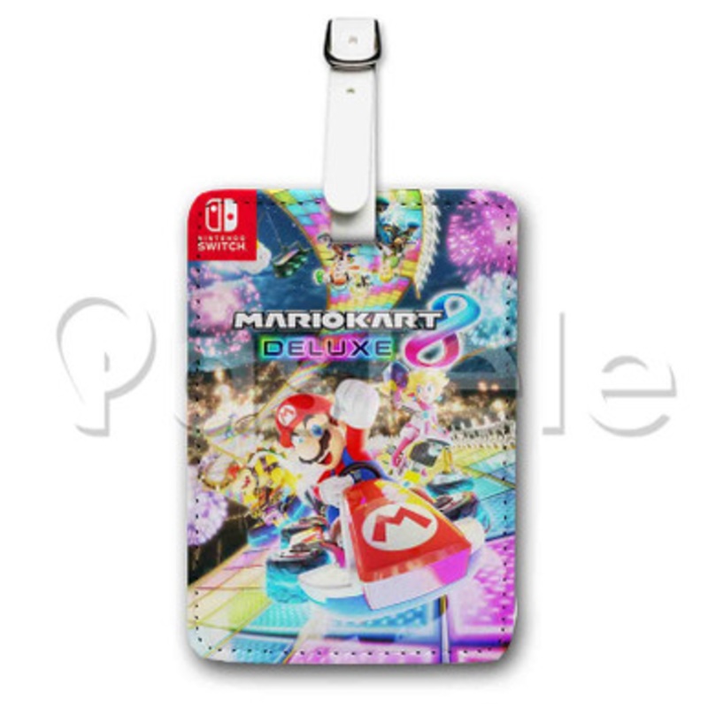 Mario Kart 8 Deluxe Custom Personalized Luggage Tags PU Leather Travel Baggage Name ID Labels