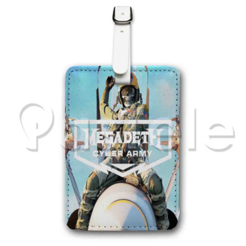 megadeth cyber army Custom Personalized Luggage Tags PU Leather Travel Baggage Name ID Labels