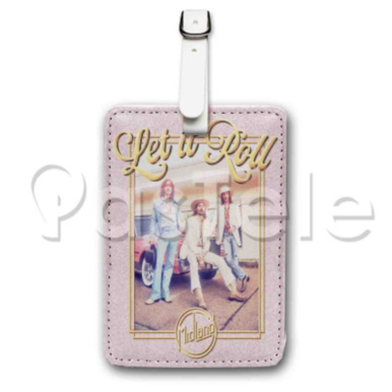 Midland Let It Roll Custom Personalized Luggage Tags PU Leather Travel Baggage Name ID Labels